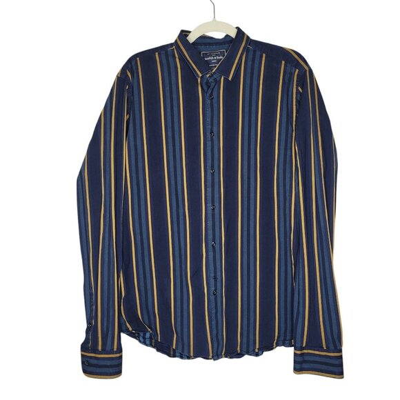 Scotch & Soda Button Down Shirt Men 2XL Blue Striped Stretch Office Professional - Picture 1 of 10